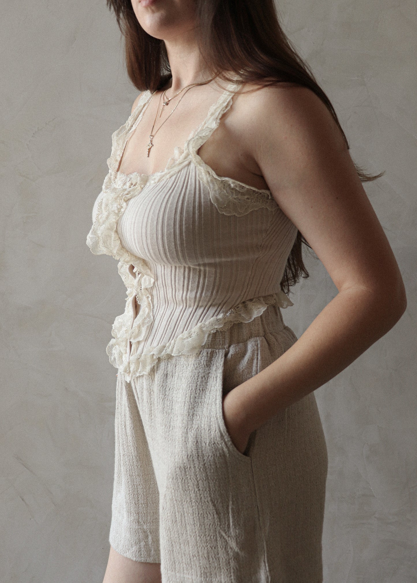 Belle Lace Top - Beige