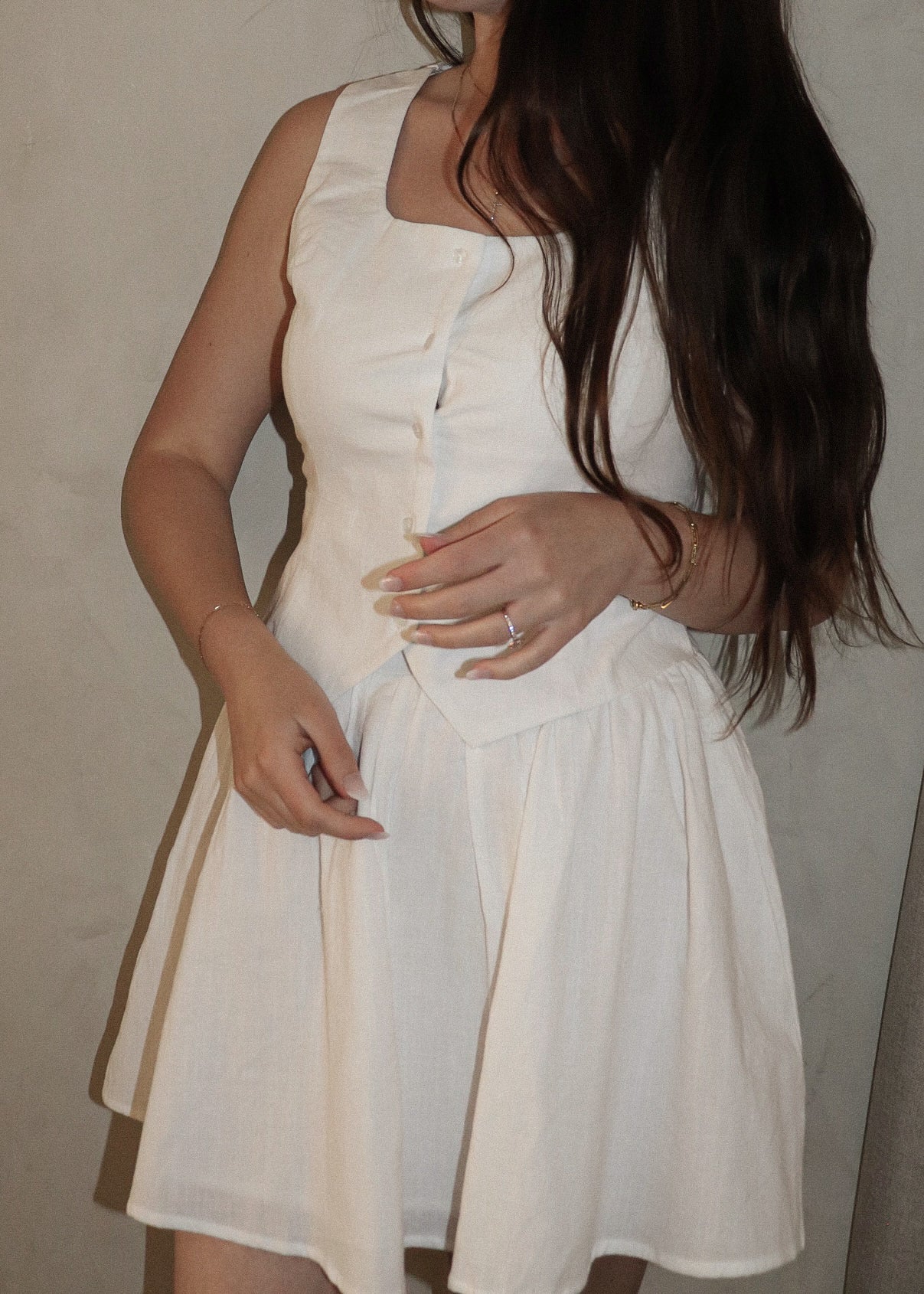 Linen Vest - White