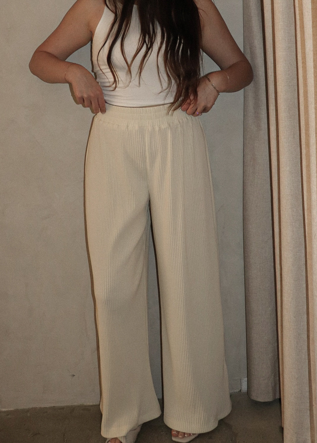 Pleated Pants - Cream