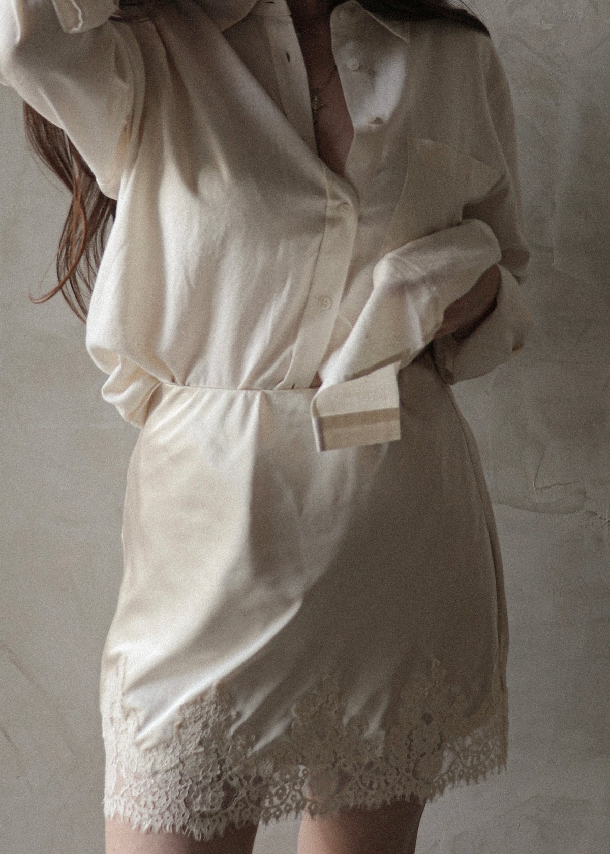 Satin / Lace Mini - Champagne