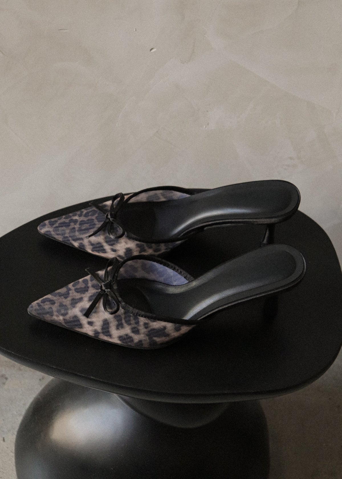 Kitten Heels - Mesh Leopard