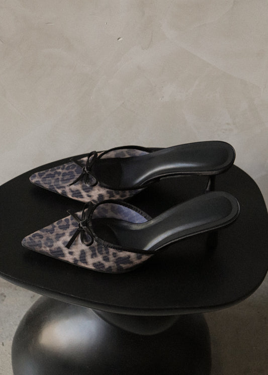 Kitten Heels - Mesh Leopard