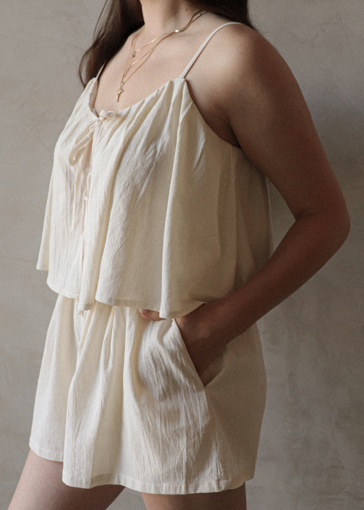 Tiered Romper - Natural