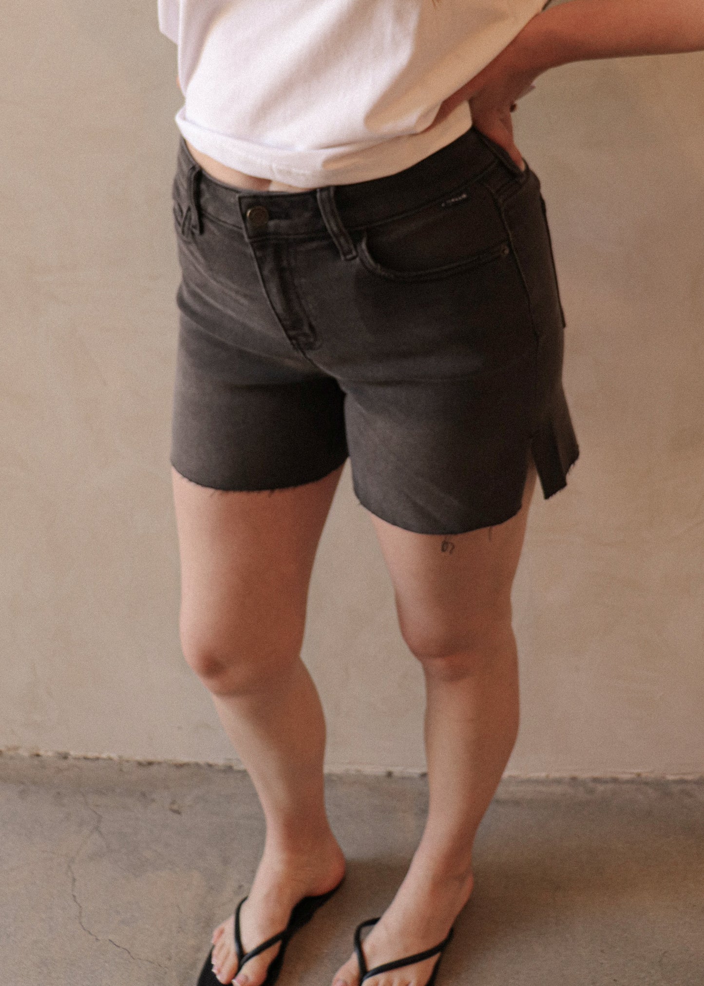 Denim Short - Washed Black