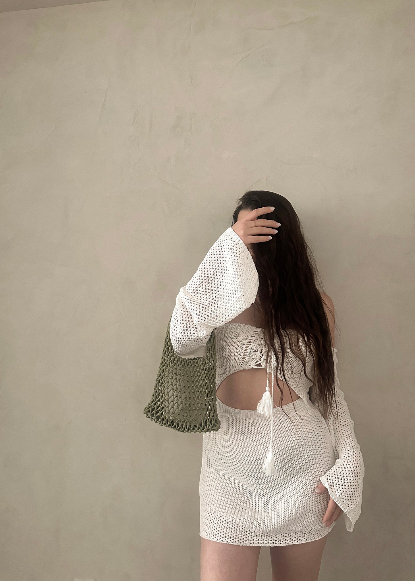 Knit Cover Up Dress - White