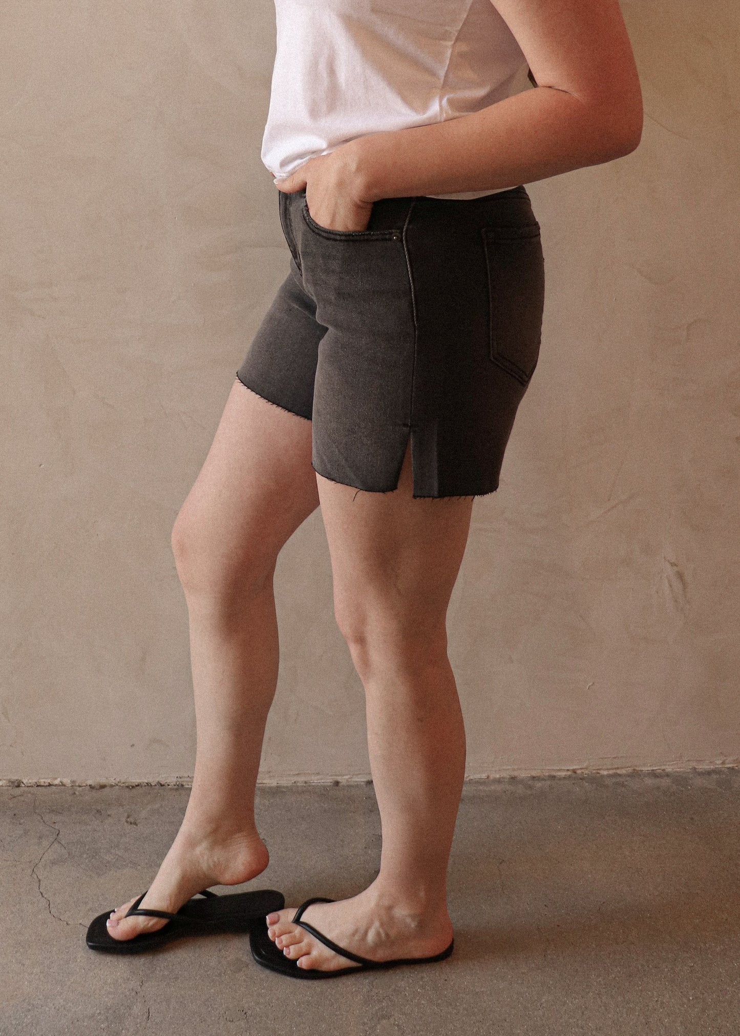 Denim Short - Washed Black