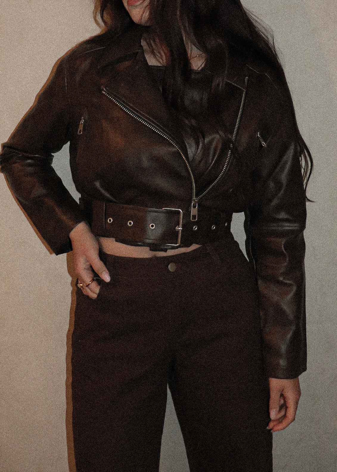Biker Jacket - Brown