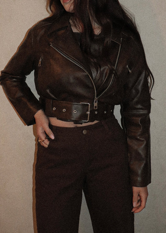 Biker Jacket - Brown