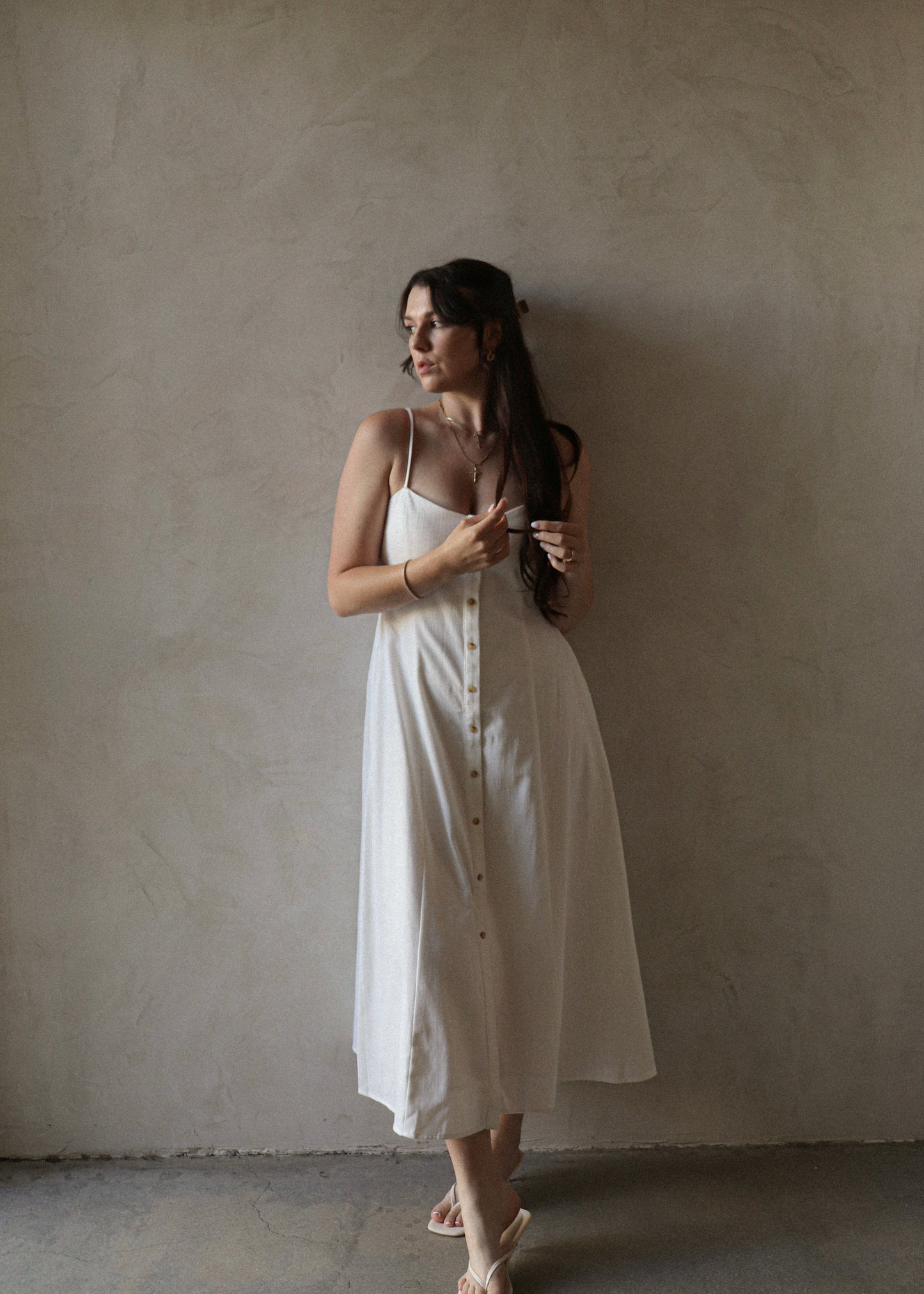 Daisy Midi Dress - White