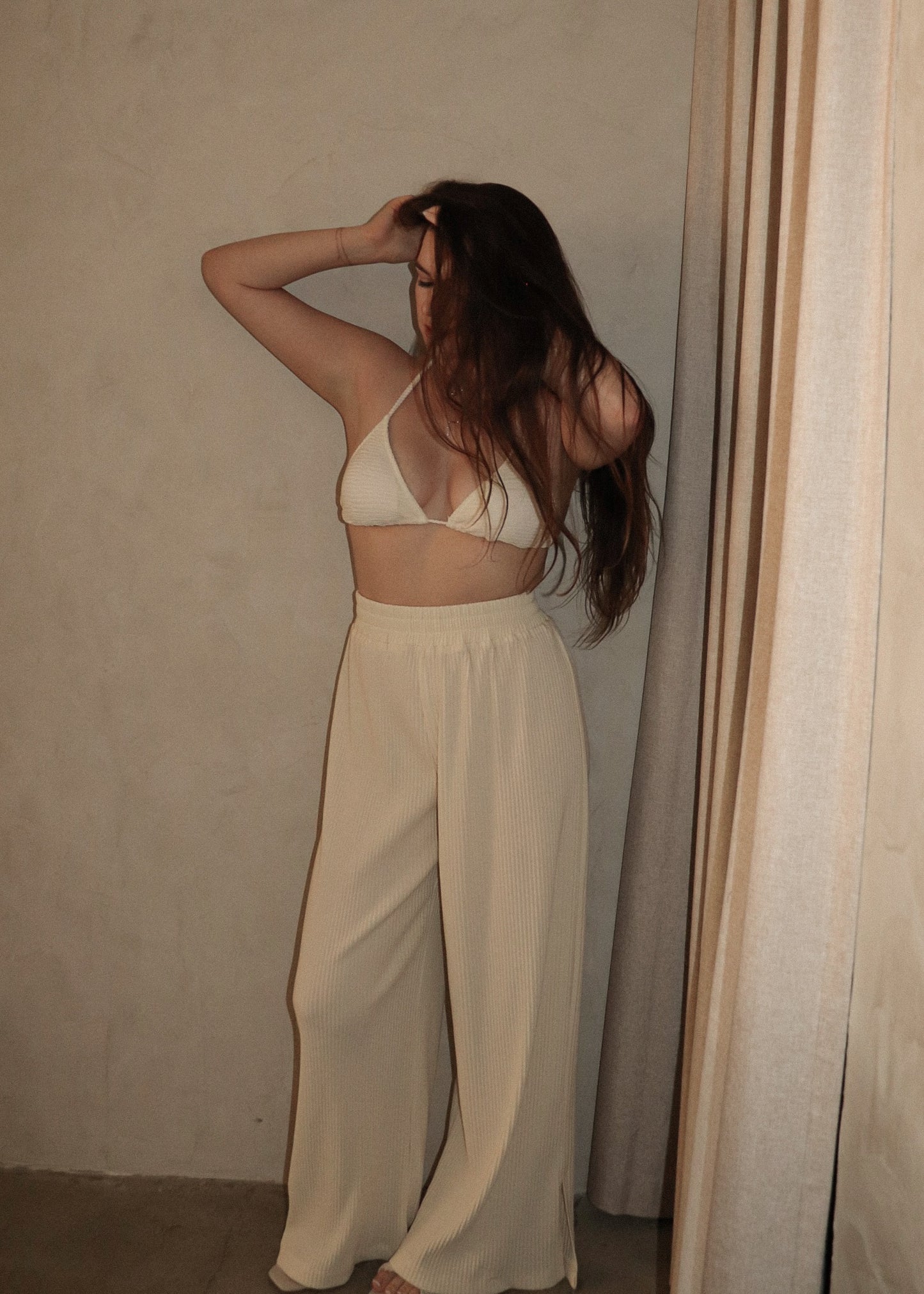Pleated Pants - Cream