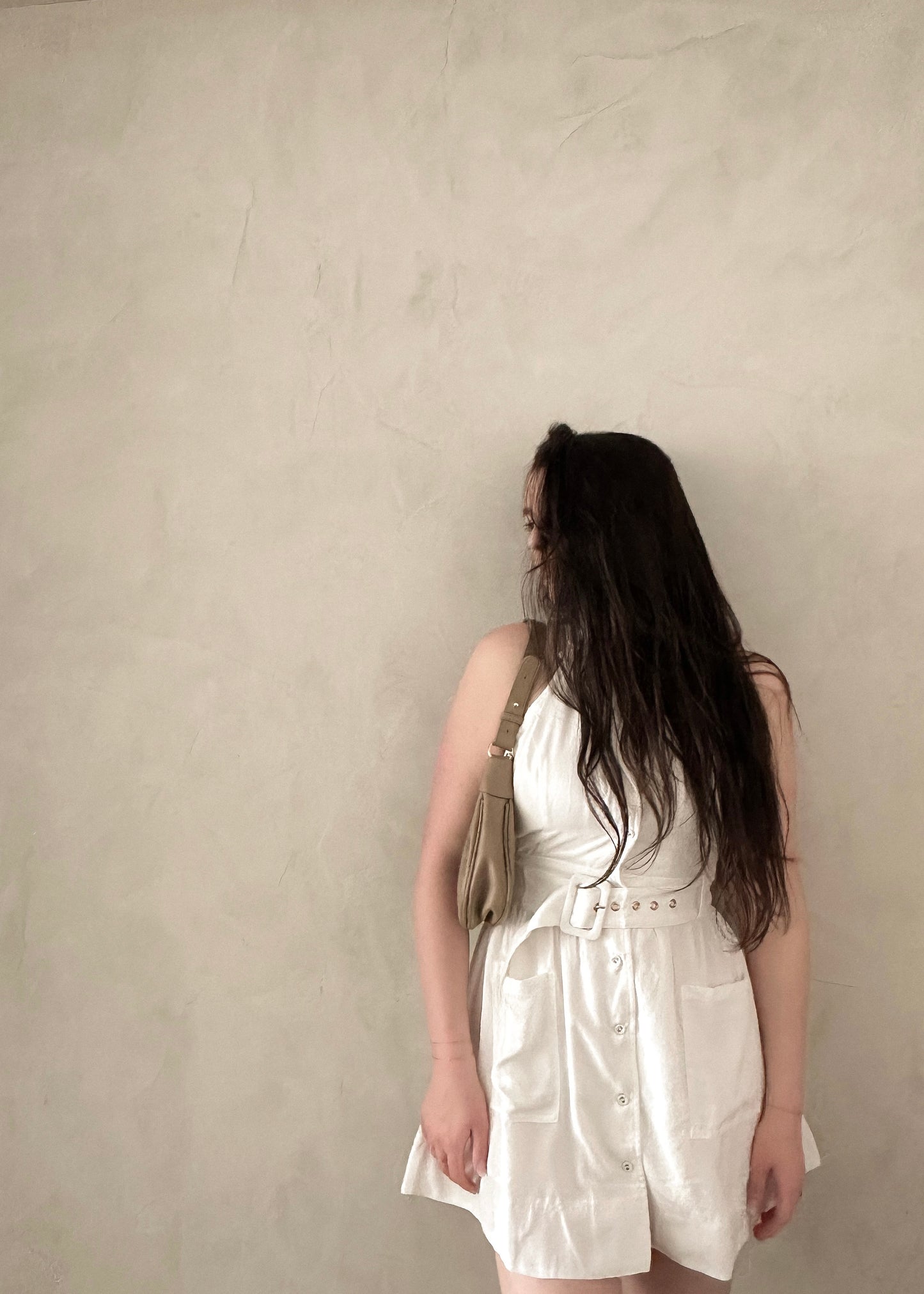 Halter Mini Dress - White