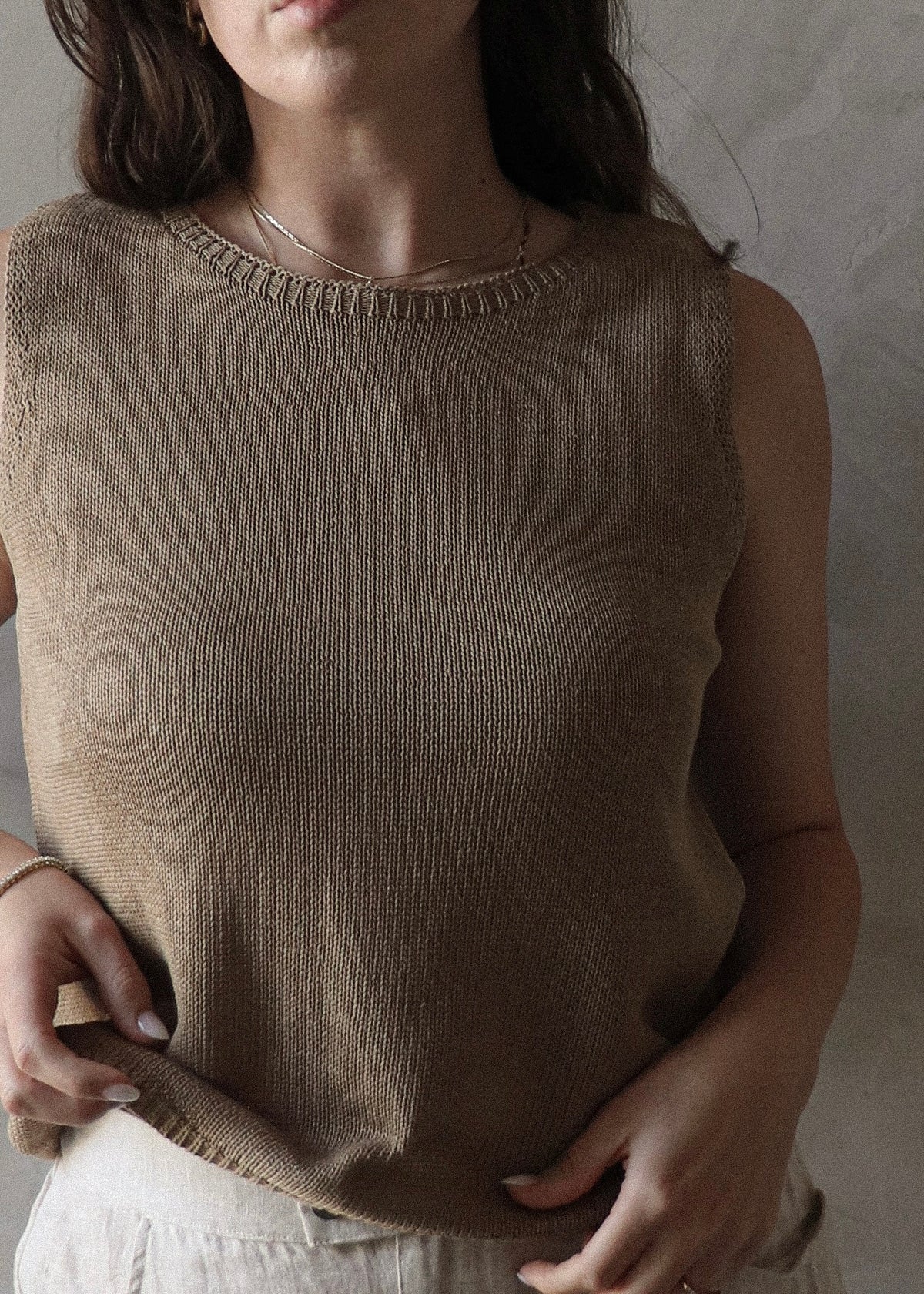 Saylor Knit Tank - Sand