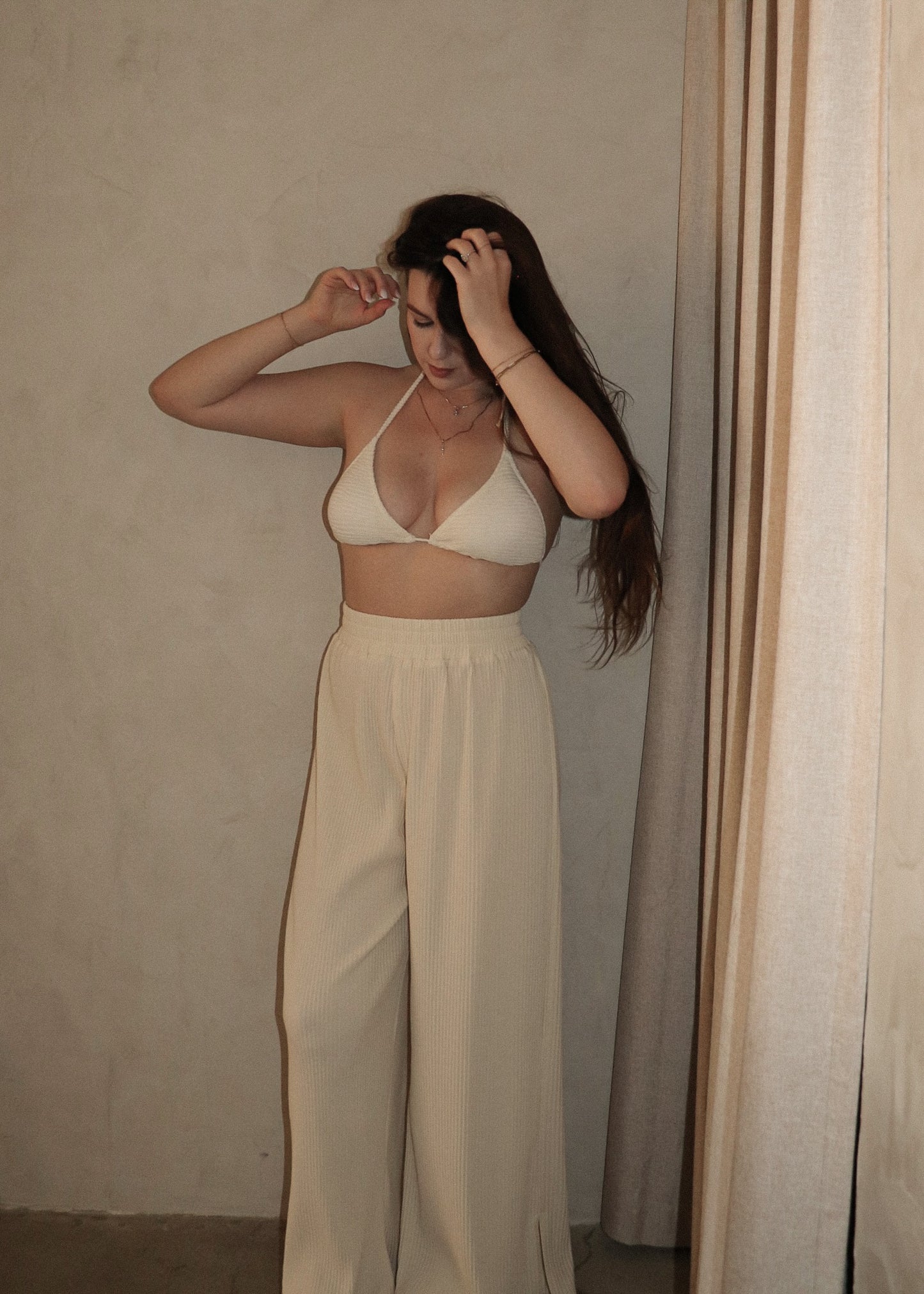 Pleated Pants - Cream
