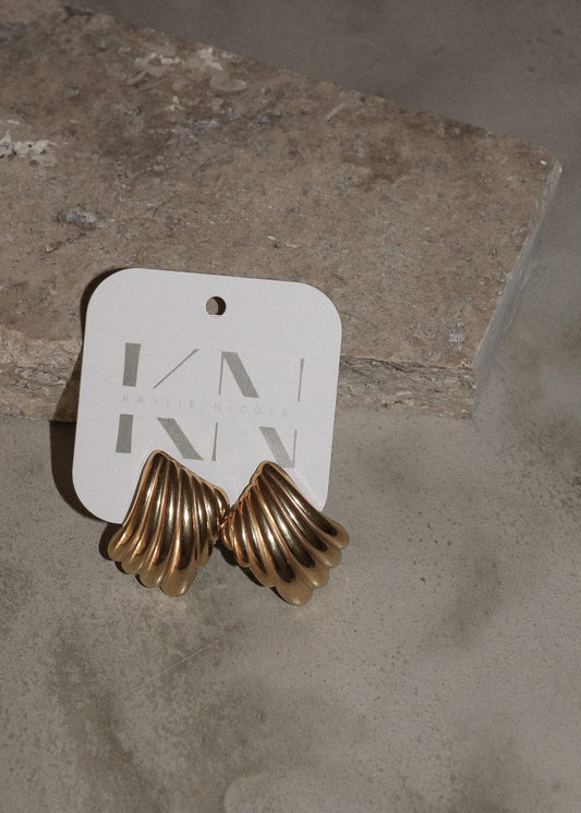 Ribbed Earrings - Gold