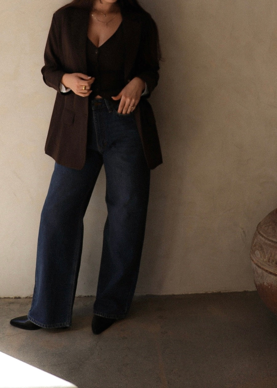 Oversized Blazer - Dark Brown