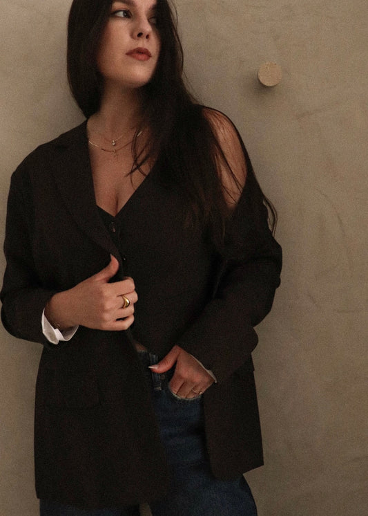 Oversized Blazer - Dark Brown