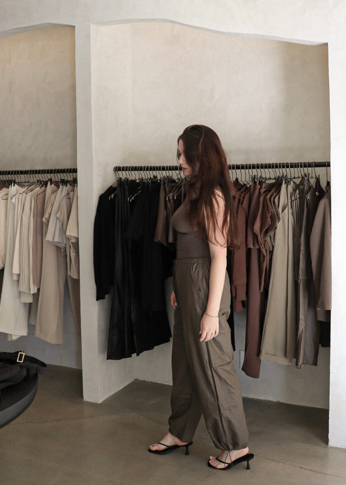 Pleather Cargos - Mushroom