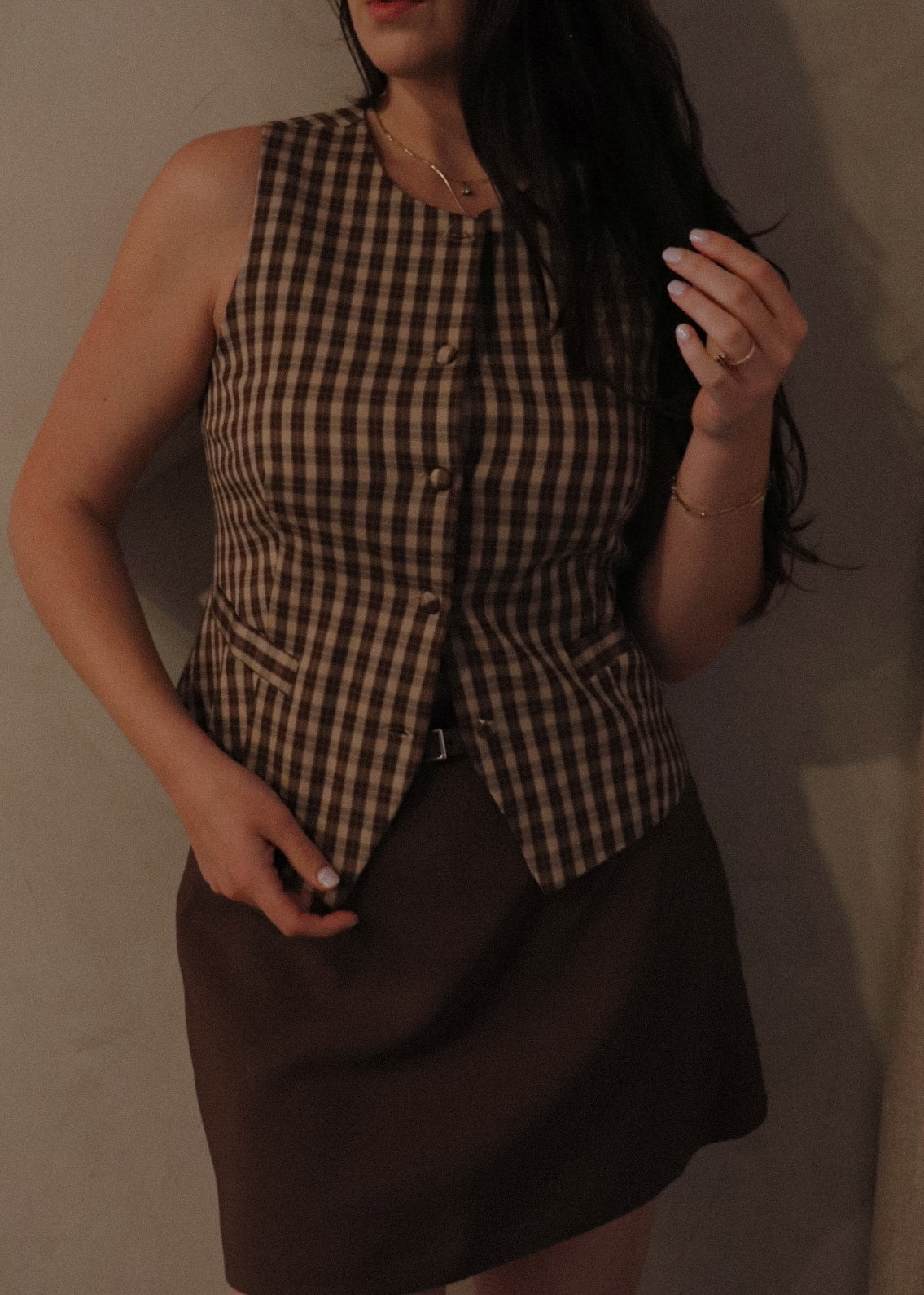 Plaid Vest - Pumpkin Spice