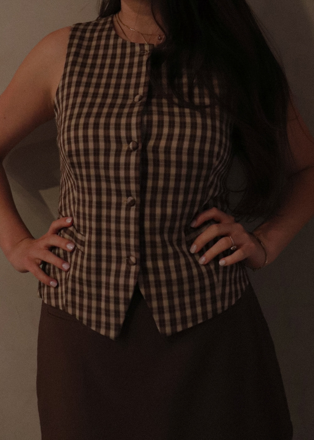 Plaid Vest - Pumpkin Spice