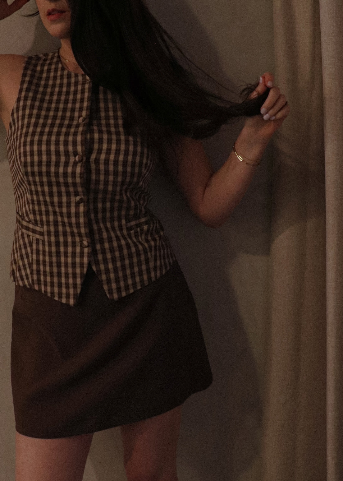 Plaid Vest - Pumpkin Spice