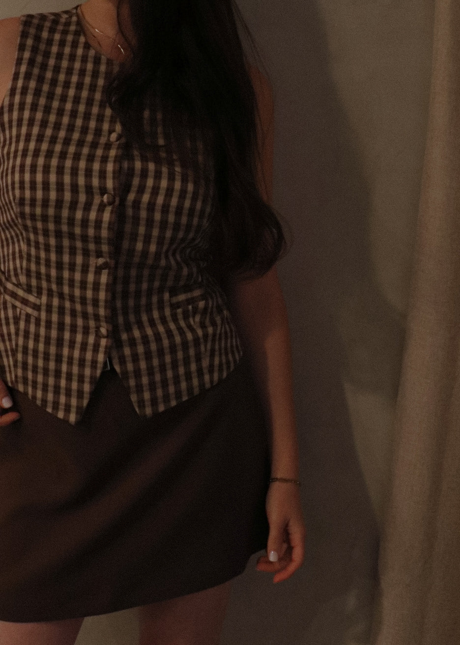 Plaid Vest - Pumpkin Spice