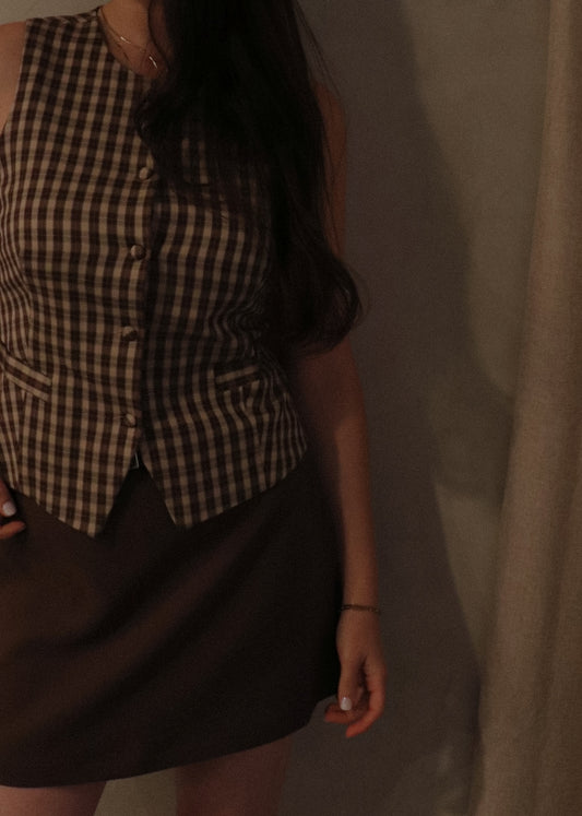 Plaid Vest - Pumpkin Spice