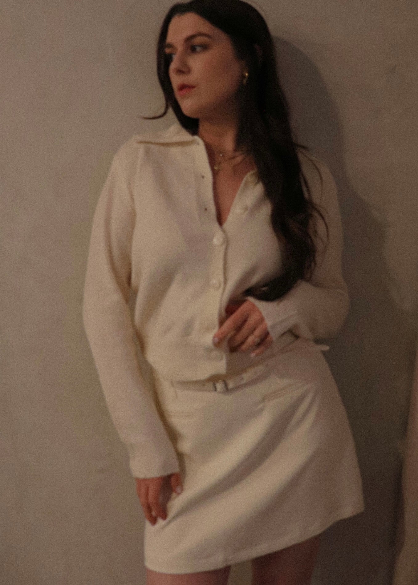 Collared Cardigan - Cream