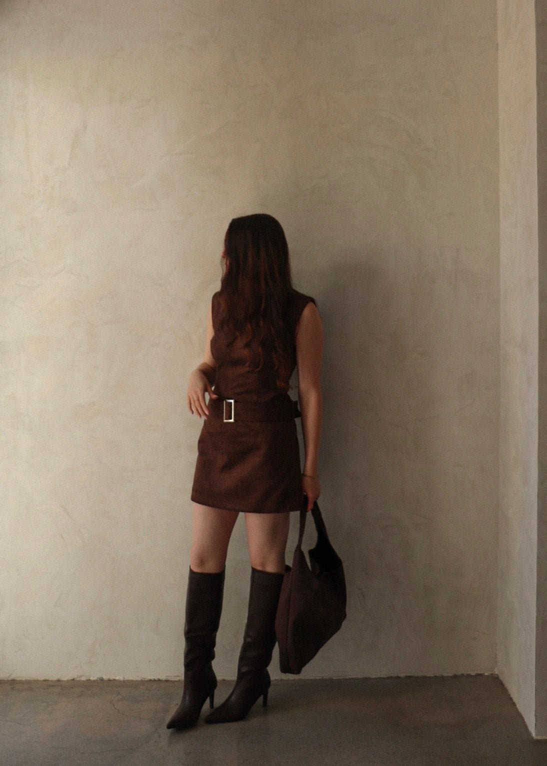Belted Suede Mini - Espresso