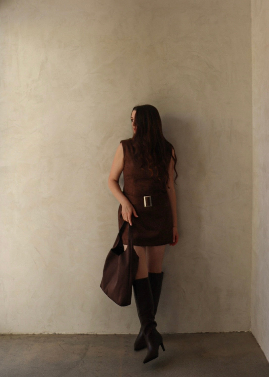 Belted Suede Mini - Espresso