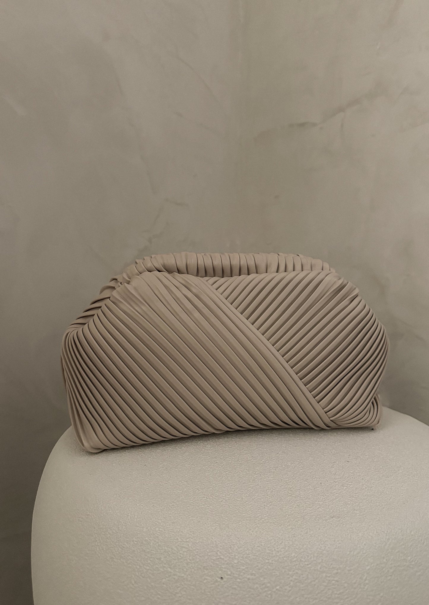 Textured Clutch - Beige