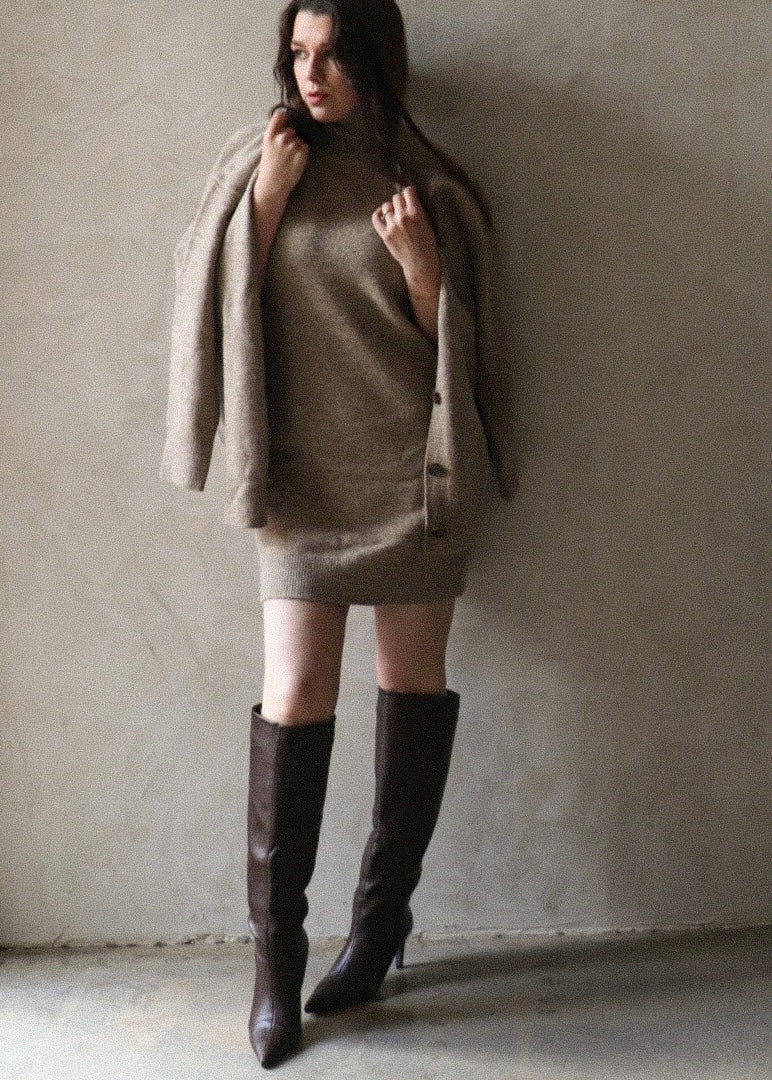 Sleeveless Knit Mini - Taupe