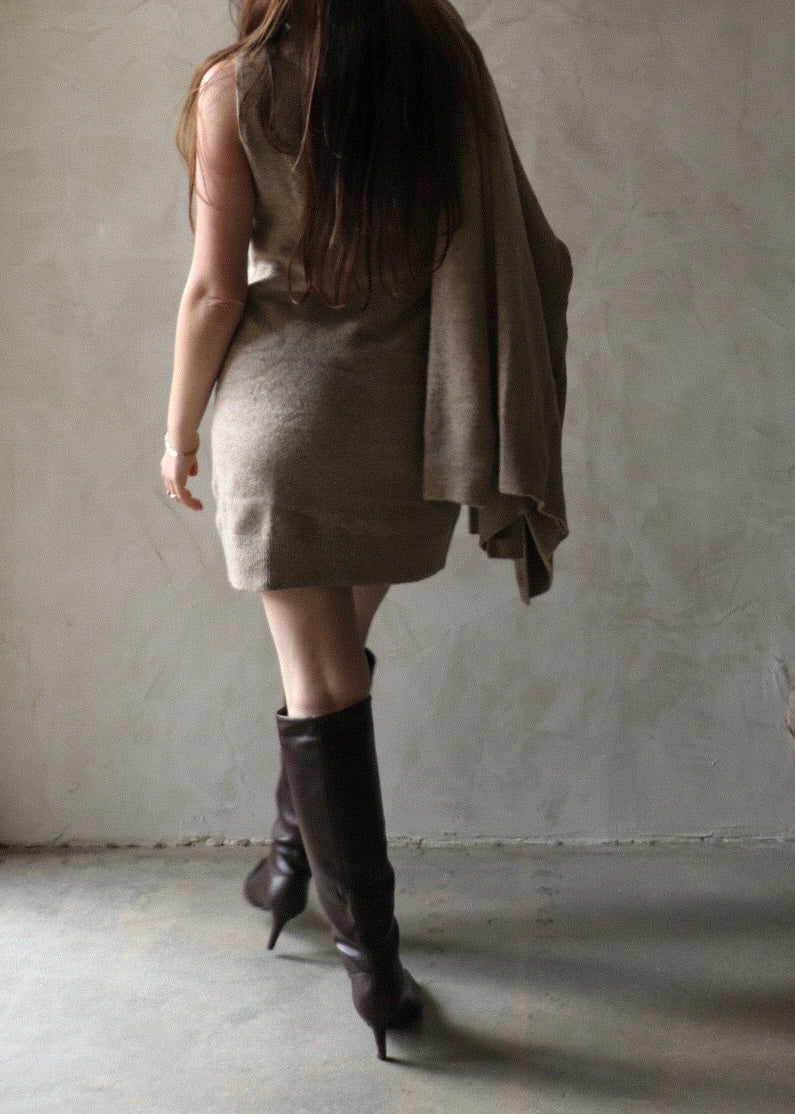 Sleeveless Knit Mini - Taupe