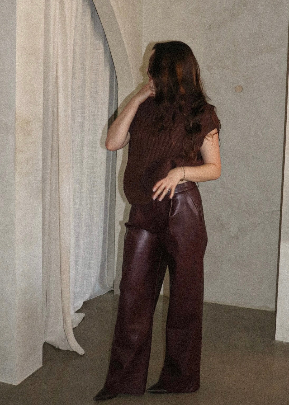 Pleather Pants - Burgundy