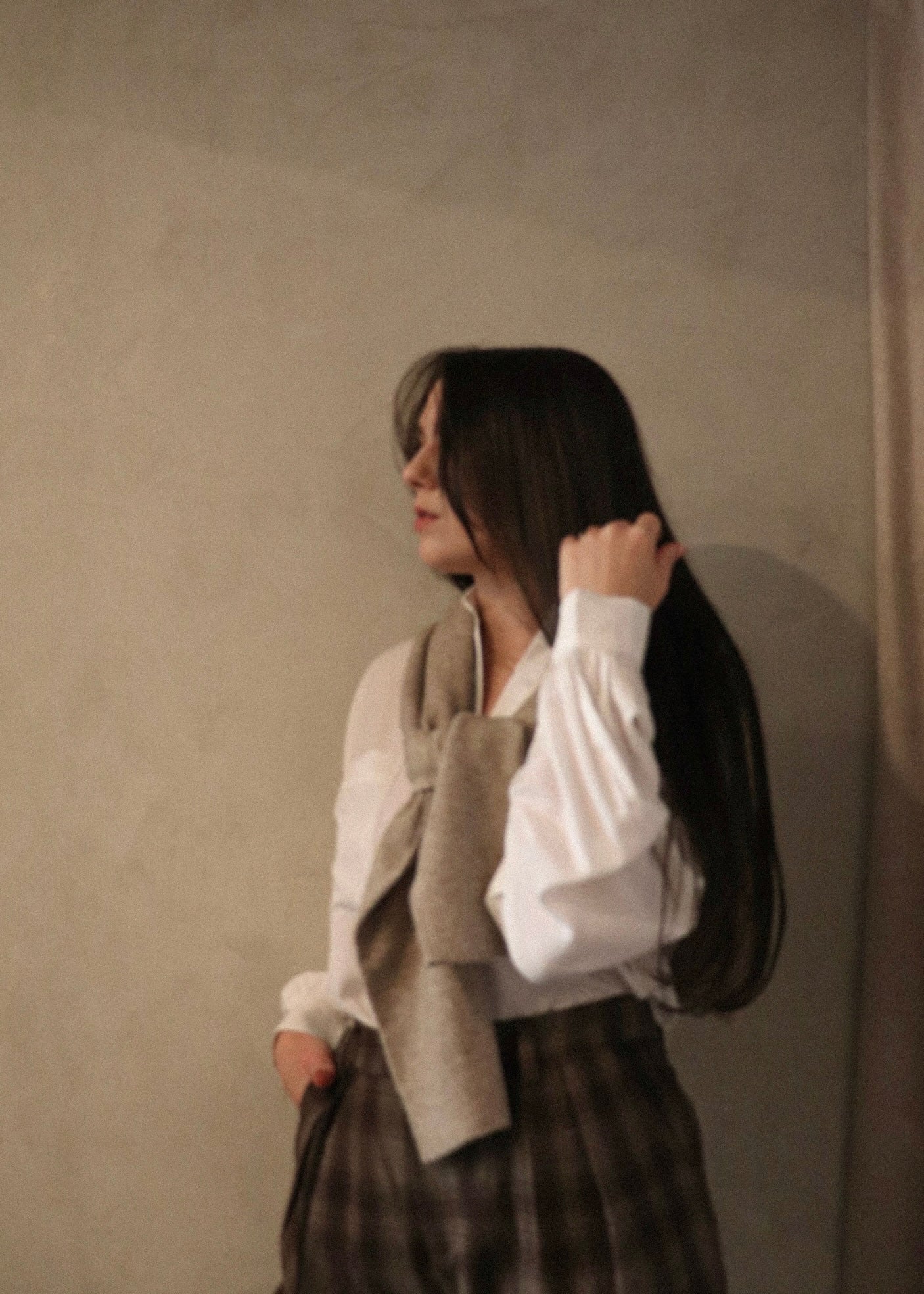 Balloon Sleeve Button Up - White