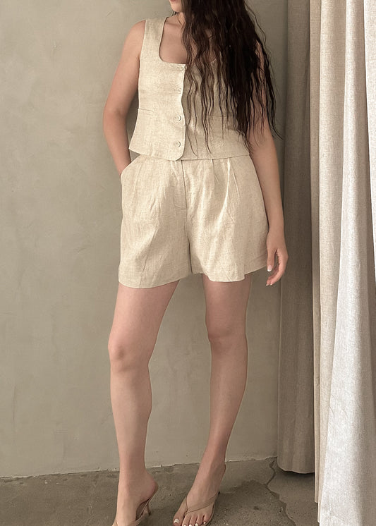 Linen Shorts - Natural