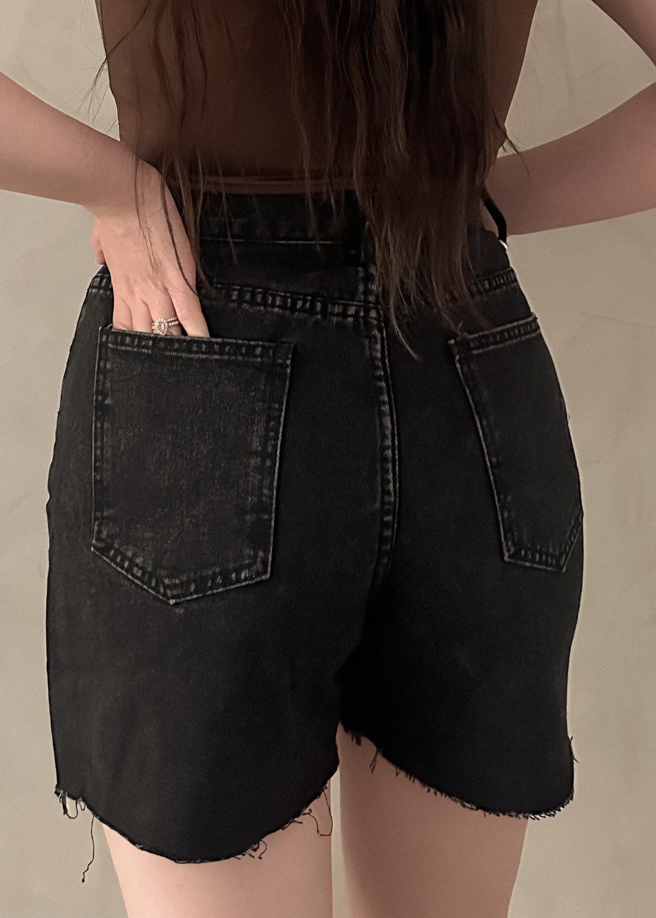 Denim Shorts - Black