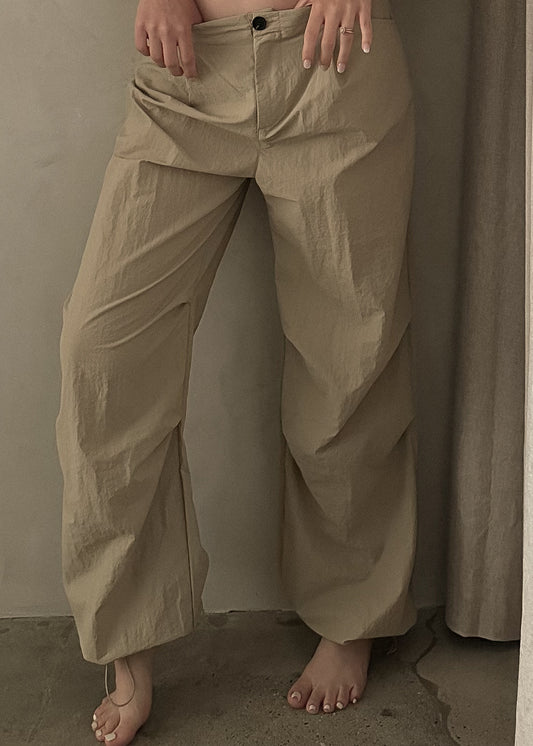 Nylon Cargo Pant - Beige