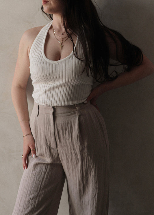 Knit Halter - White
