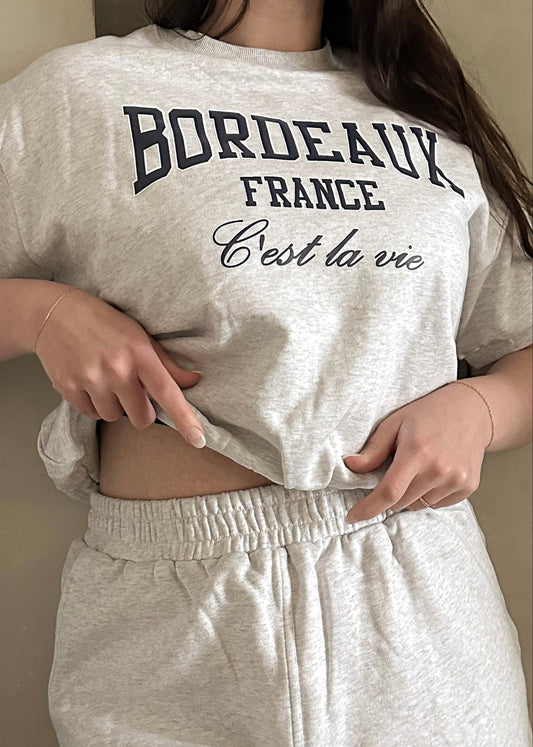 France Short Sleeve Sweatshirt - Grey