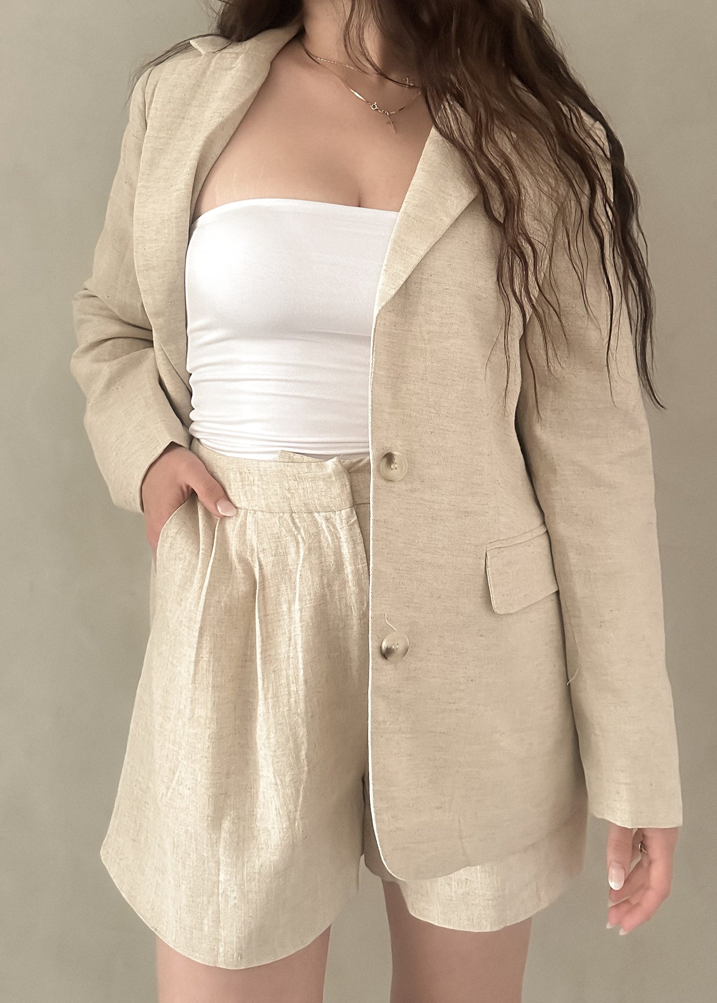 Linen Blazer - Natural