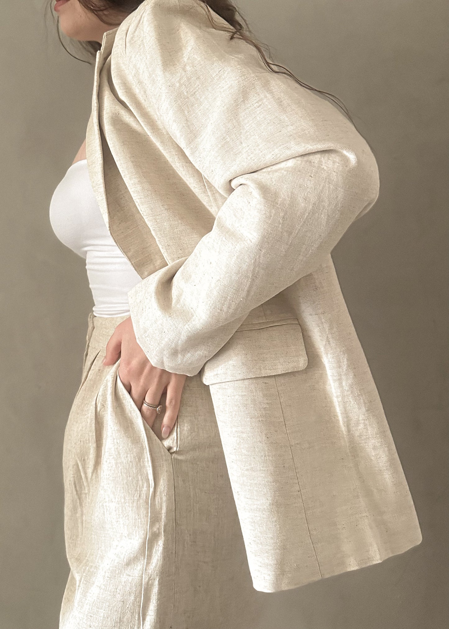 Linen Blazer - Natural