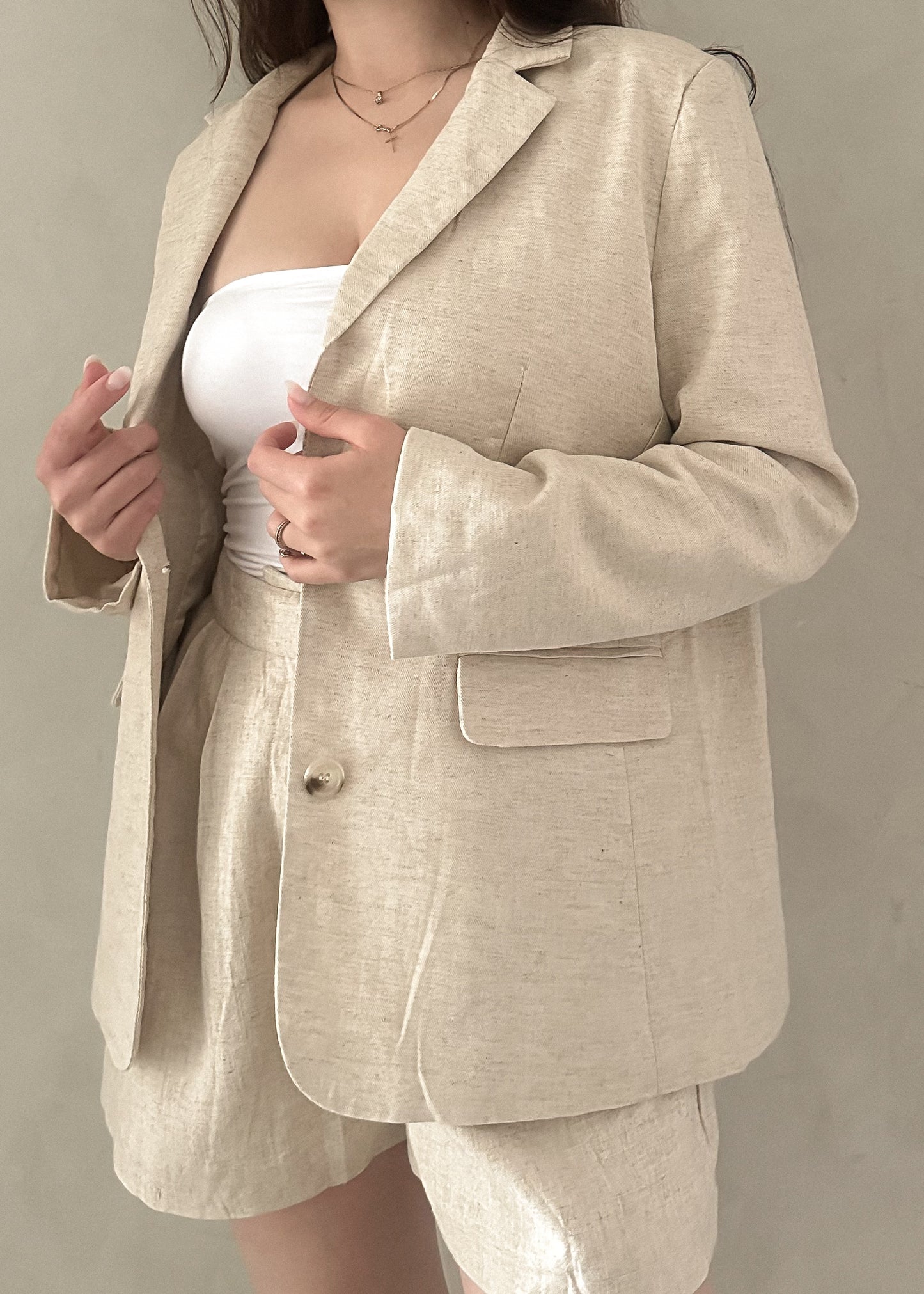 Linen Blazer - Natural