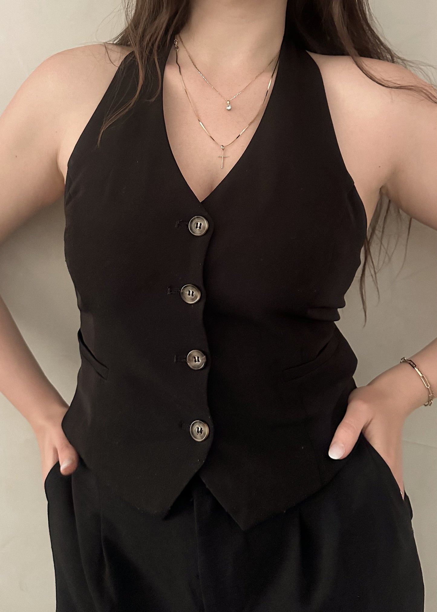 Halter Vest - Black