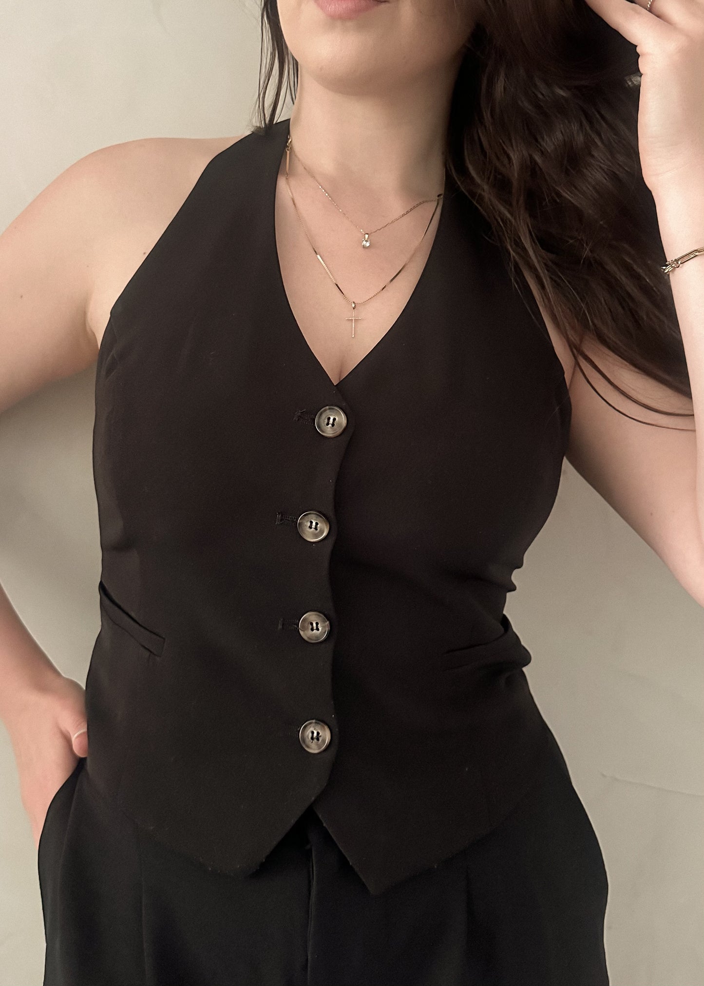 Halter Vest - Black