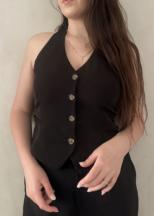 Halter Vest - Black