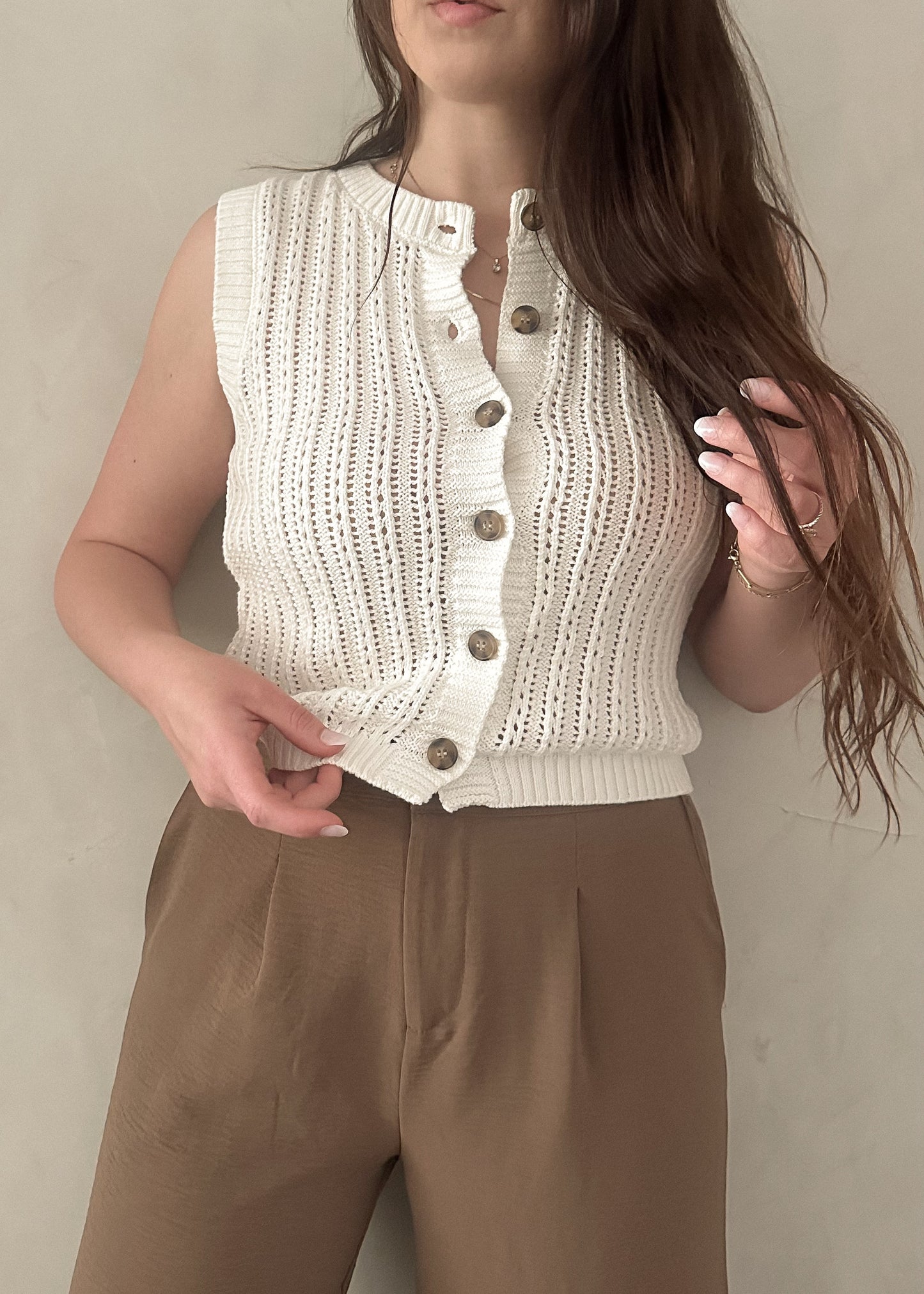 Knit Vest - White