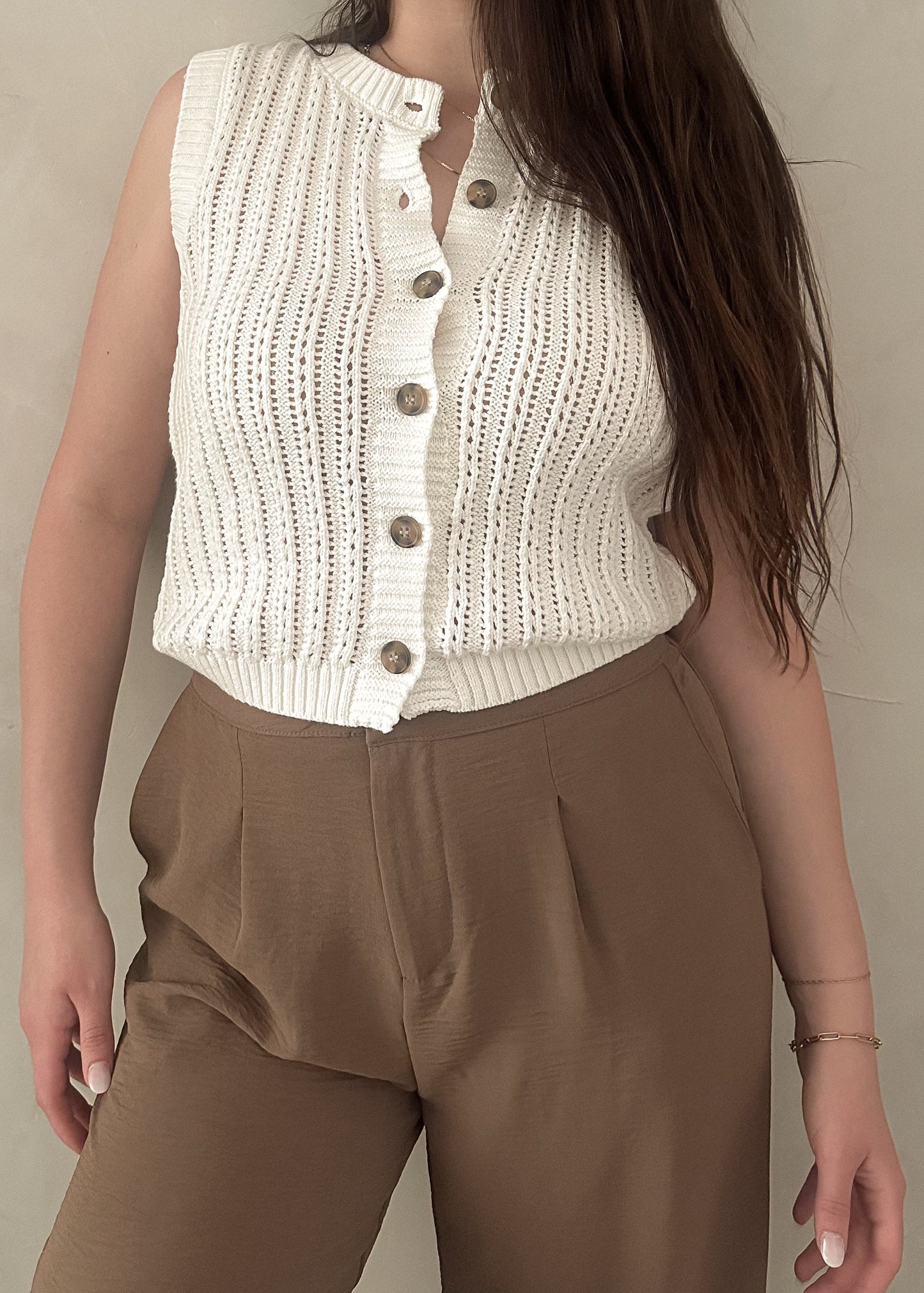 Knit Vest - White