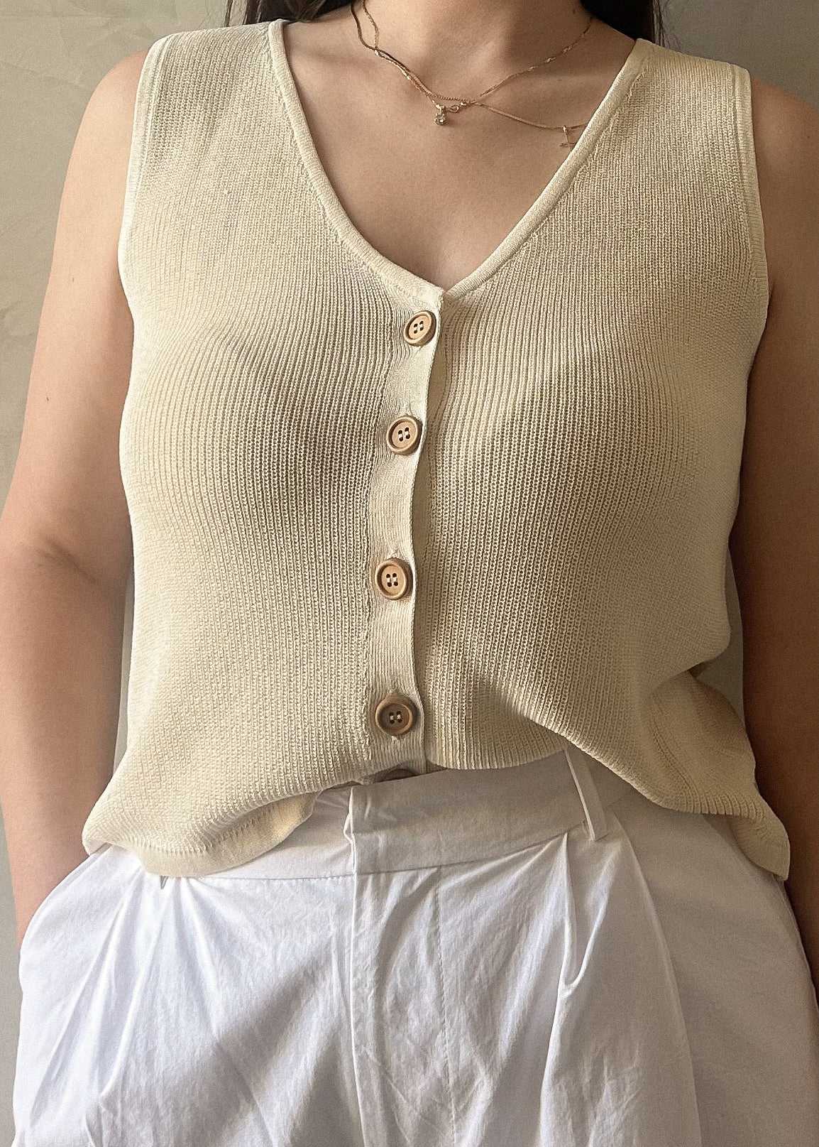 Knit Vest - Butter