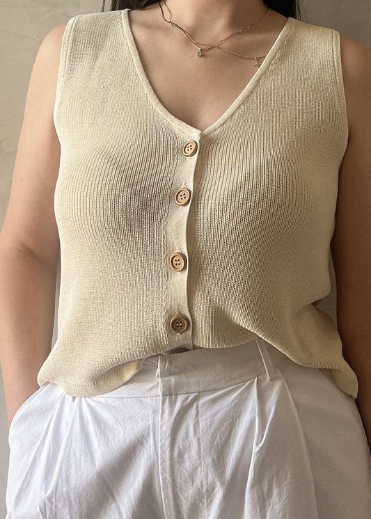 Knit Vest - Butter