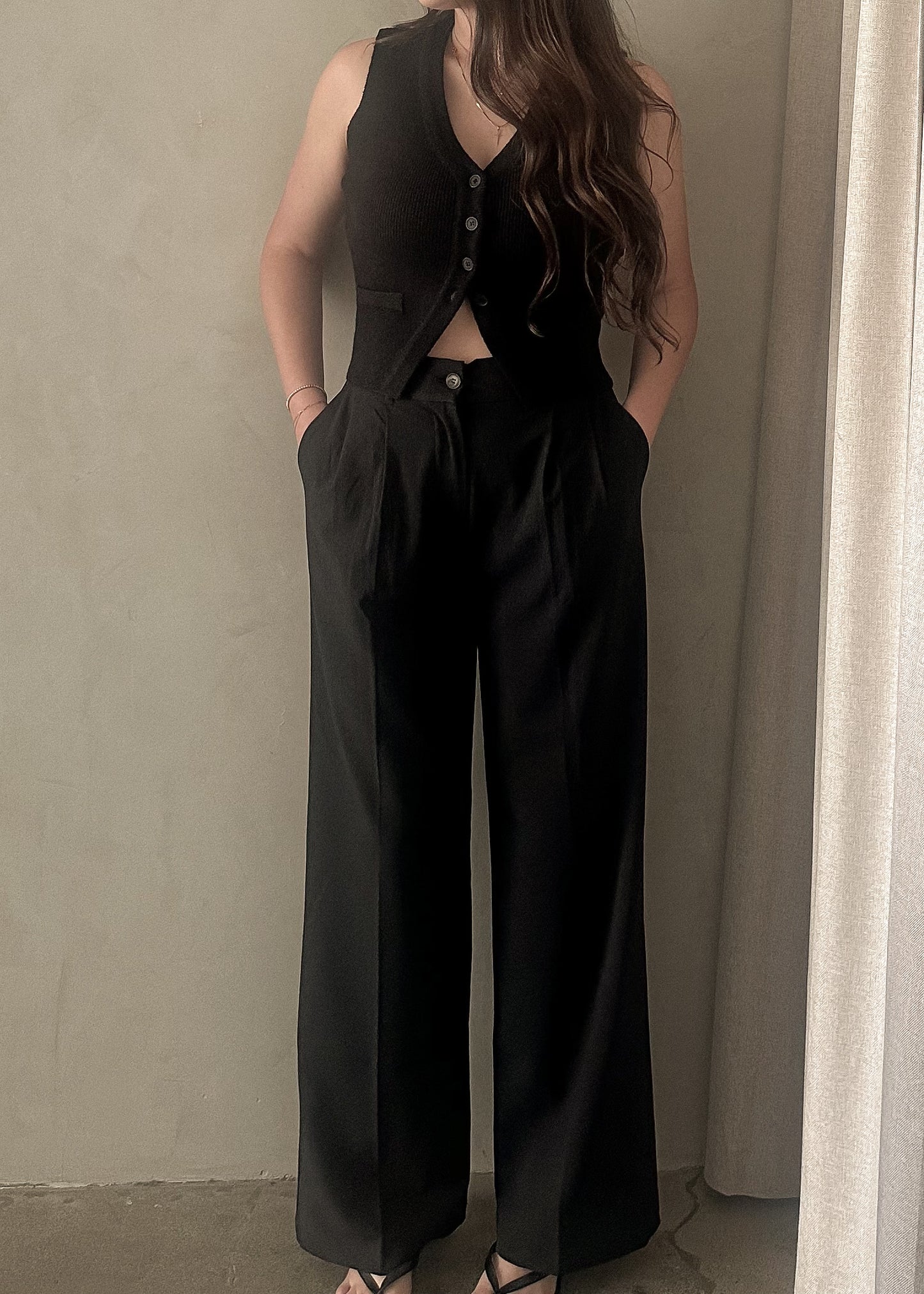 High Waisted Trousers - Black